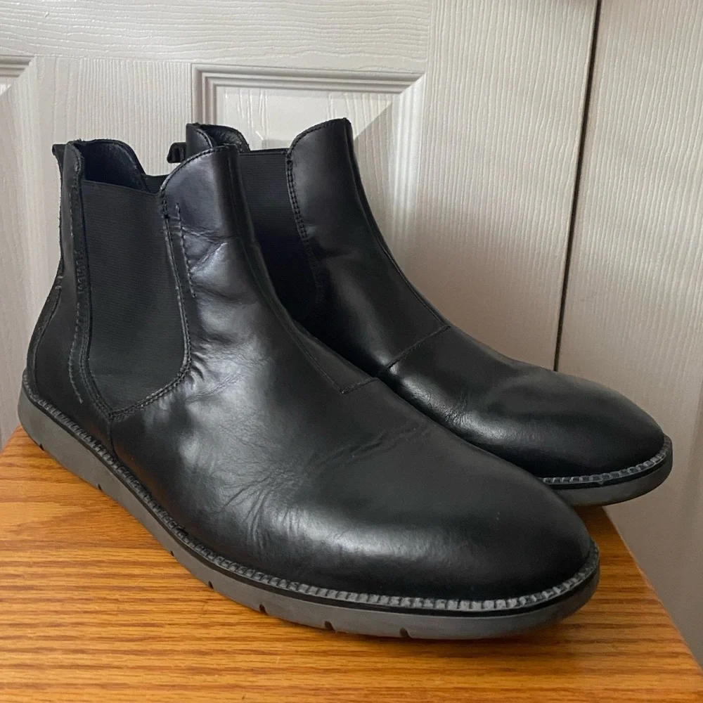 Josef Seibel Black Leather and Suede Chelsea Boots SZ 45 (11-11.5 US)
